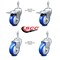 Service Caster 4 Inch Blue Polyurethane Swivel 3/8 Inch Stem Caster Total Lock Brake SCC, 2PK SCC-TSTTL20S414-PPUB-BLUE-381615-2S2 - alternate 3